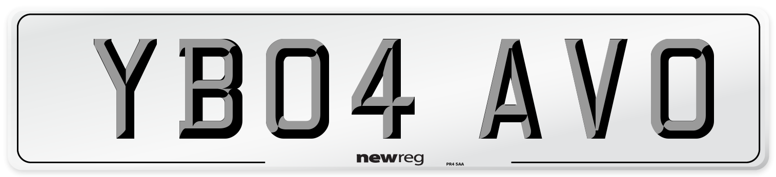 YB04 AVO Number Plate from New Reg